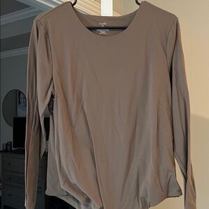 Nuuds Mocha Long Sleeve Crewneck Bodysuit